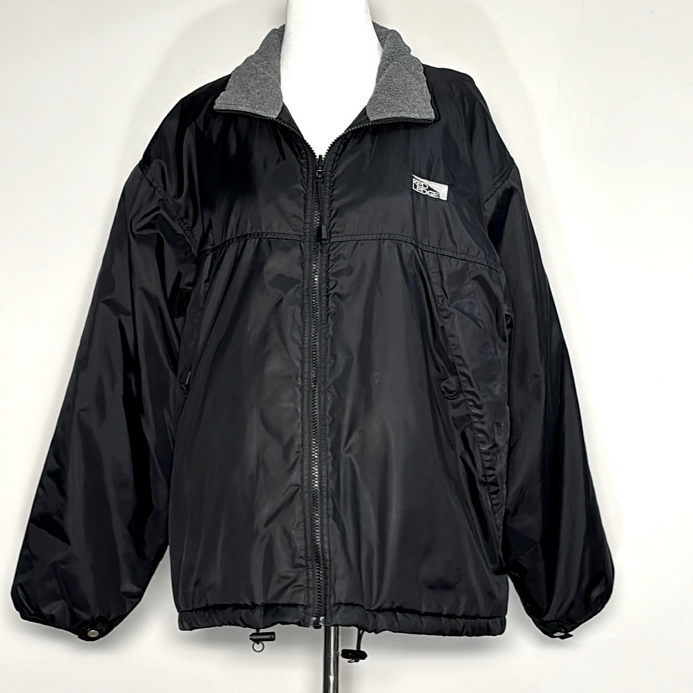 Red Ledge Mens Black & Grey Full Zip Lined Winter Windbreaker Jacket Size Medium
